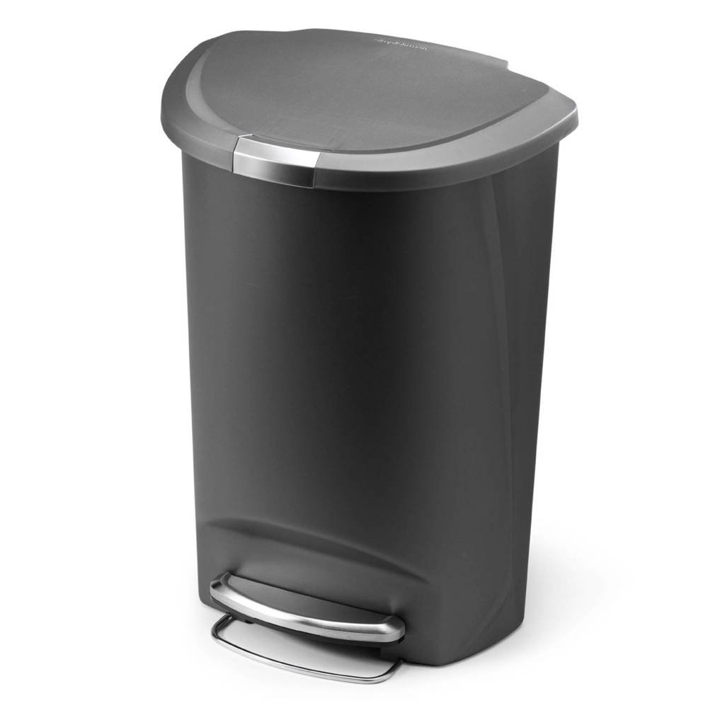 SimpleHuman Semi Round SH011158 pedaalemmer 50 liter, Grijs