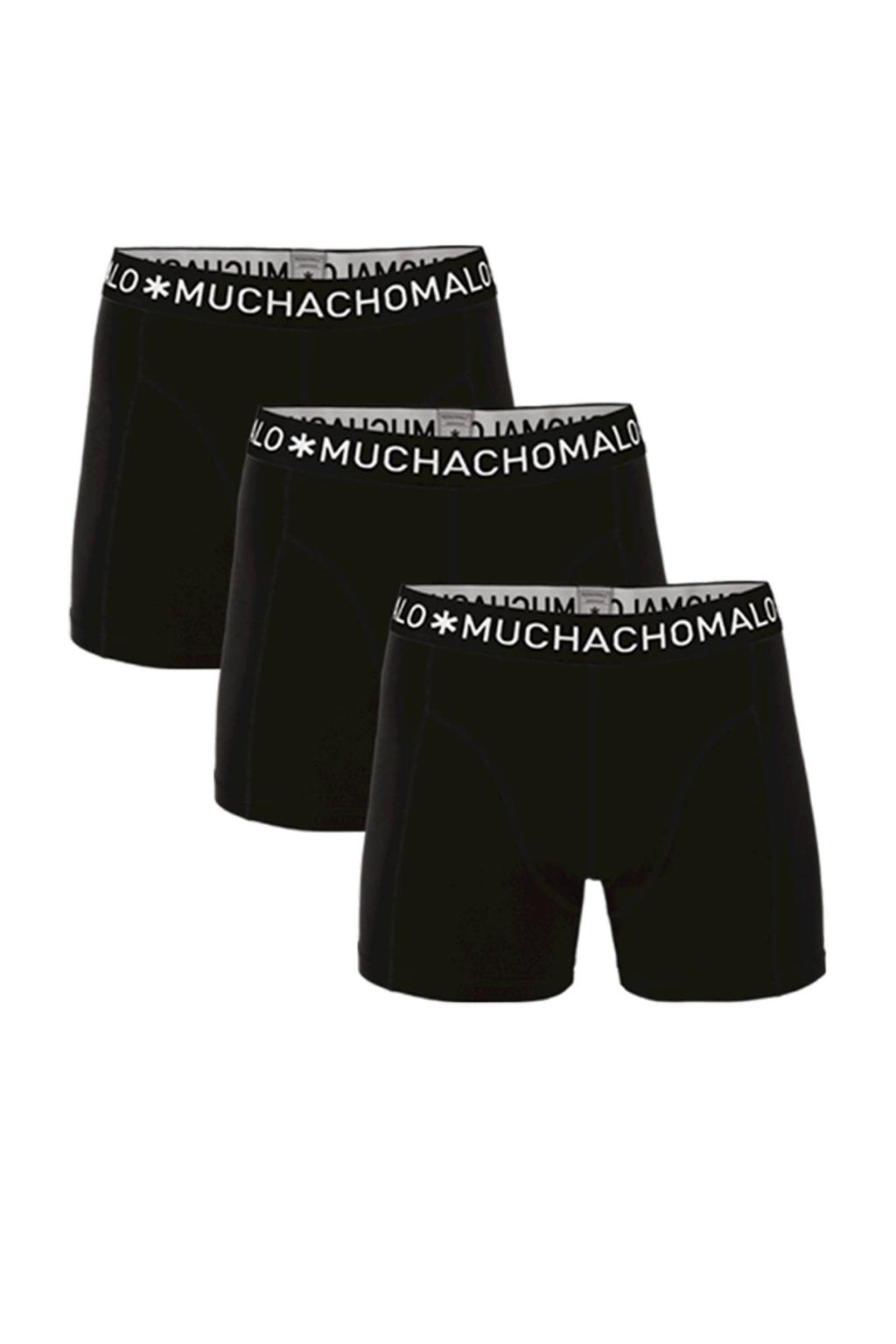Muchachomalo boxershort Solid (set van 3) zwart