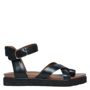 leren sandalen zwart