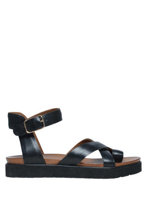 leren sandalen zwart