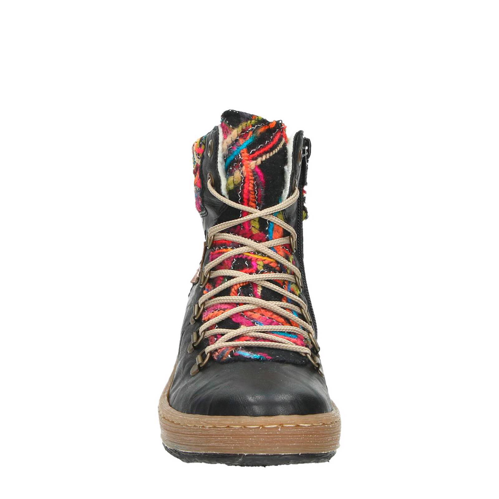 Rieker lak veterboots zwart - Schoenen.nl