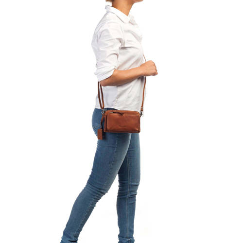 BURKELY leren crossbody tas Antique Avery cognac afbeelding