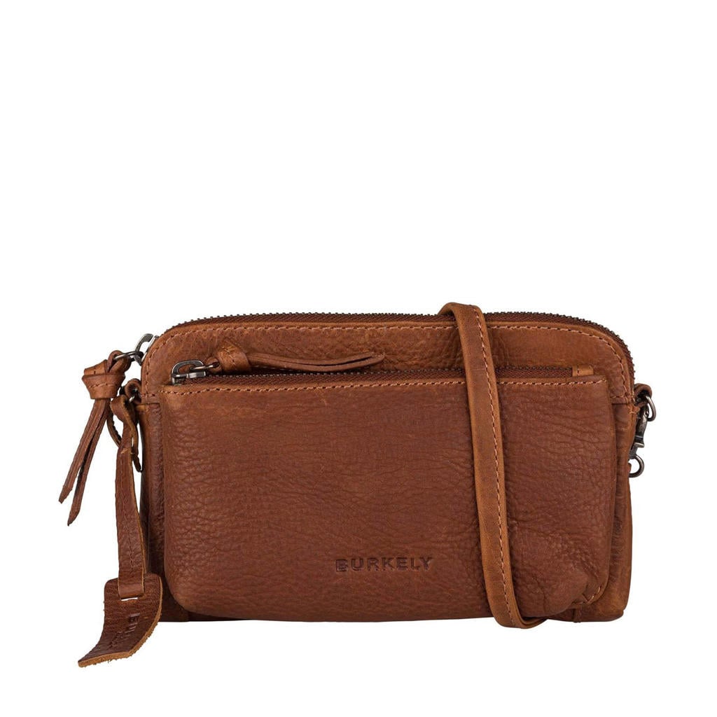 BURKELY leren crossbody tas Antique Avery cognac