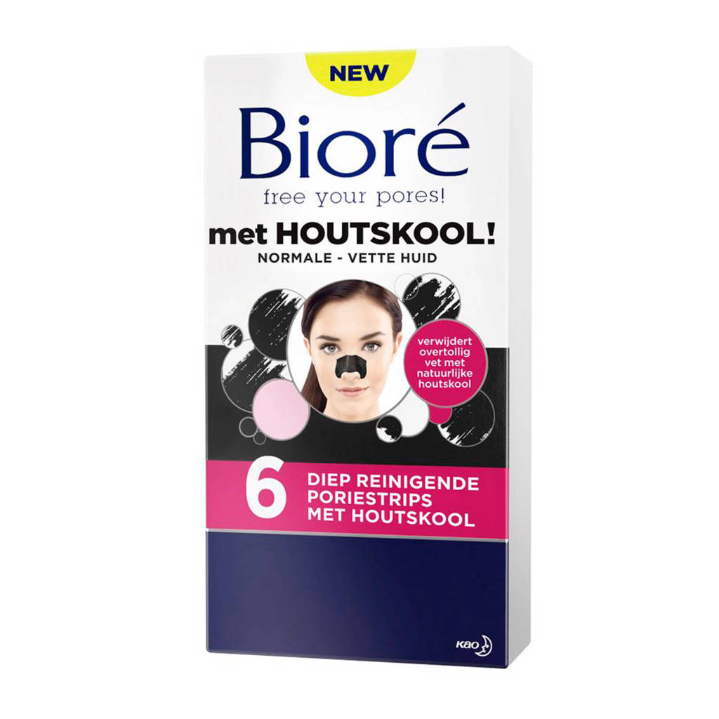 Bioré Diep Reinigende Poriestrips met Houtskool - 6 stuks