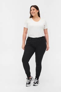 Zwarte dames Zizzi high waist super slim jeans Amy van stretchdenim met skinny fit