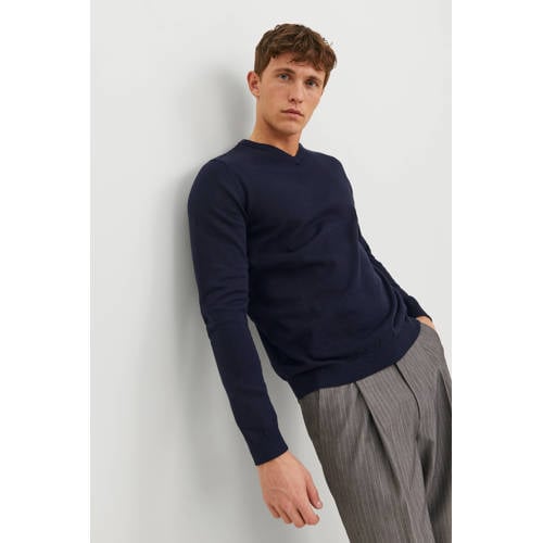 JACK & JONES ESSENTIALS trui JJEBASIC donkerblauw afbeelding