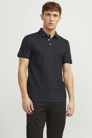 slim fit polo JJEPAULOS antraciet