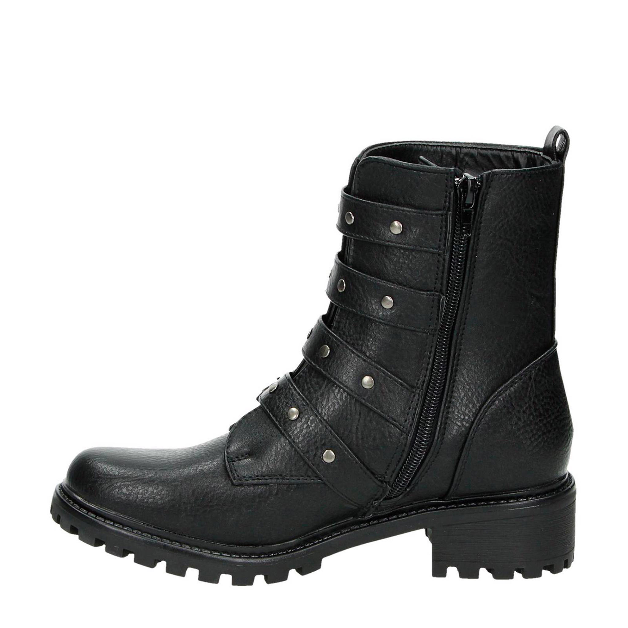 Hobb's bikerboots met studs wehkamp