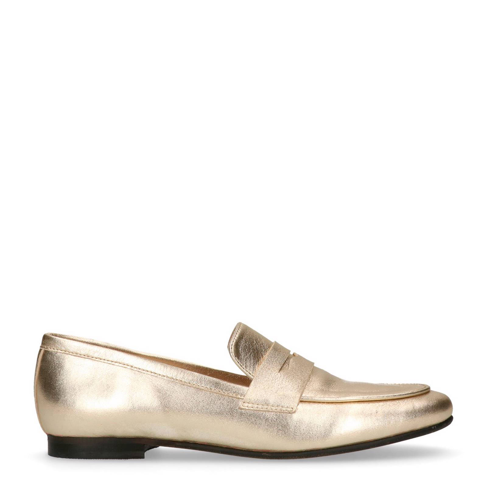 Manfield metallic leren loafers | wehkamp