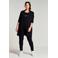 Plus Basics lange blazer van travelstof zwart