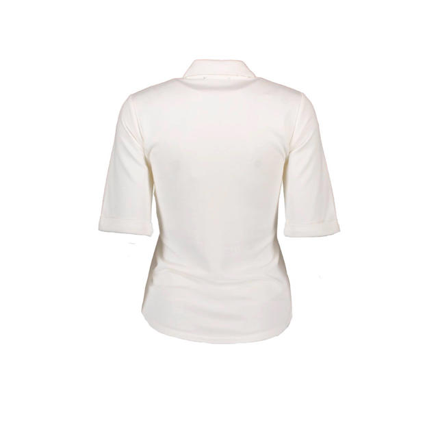 Onvervangbaar karakter Vol La Ligna blouse met korte mouw gebroken wit | wehkamp