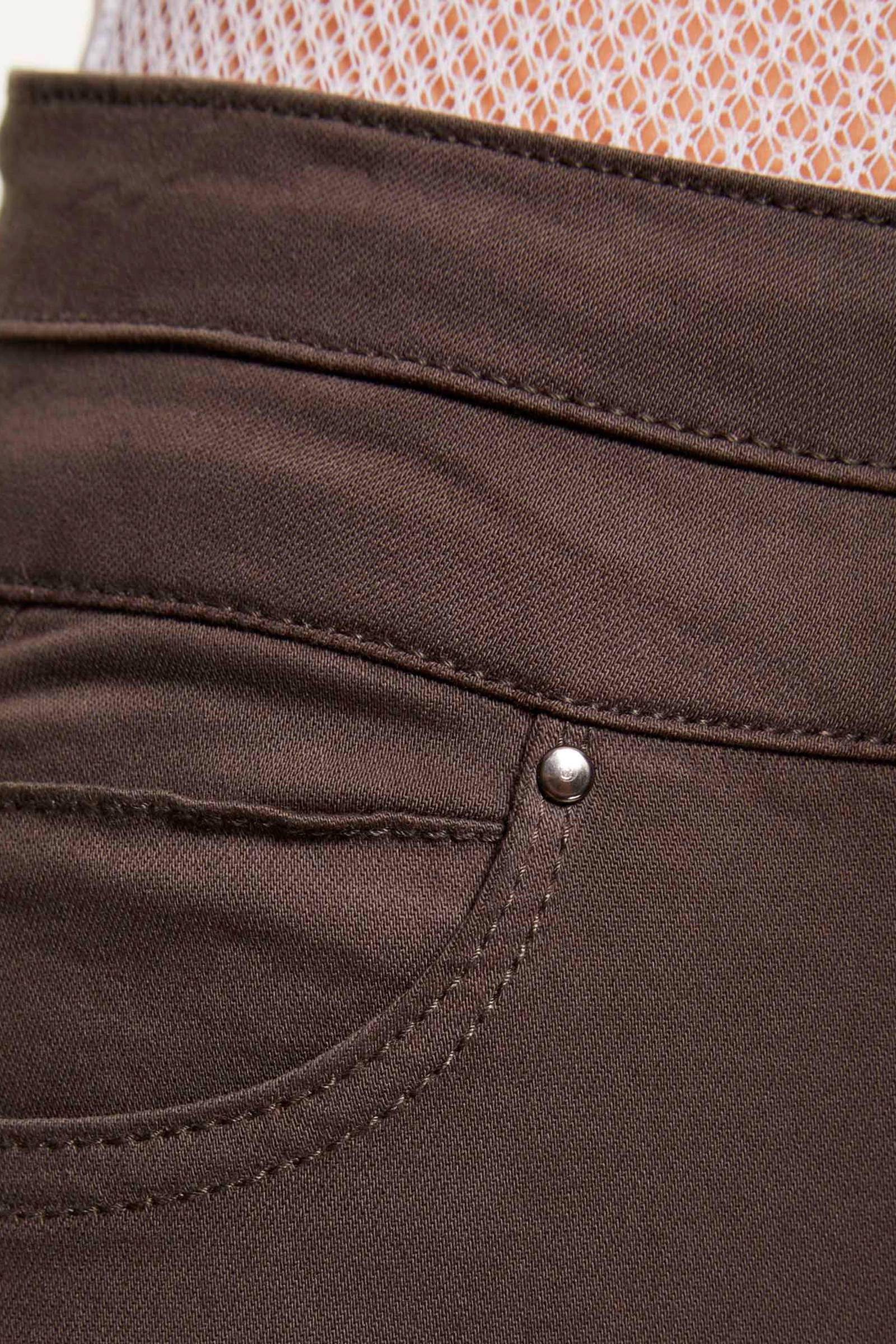 Morgan slim fit broek met hoge taille bruin | wehkamp