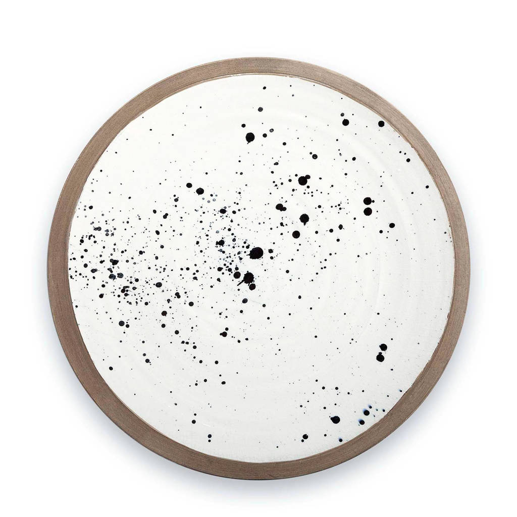 vtwonen wandbord (Ø40 cm), Wit/bruin/zwart