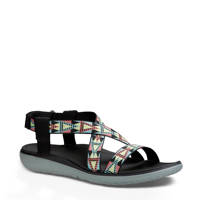 Zwarte dames Teva Terra outdoor sandalen van textiel met klittenband en all over print