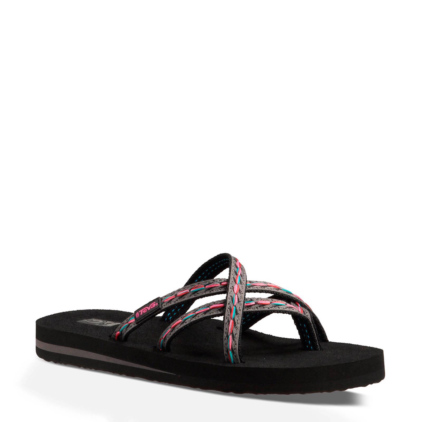 Teva leren best sale slippers dames