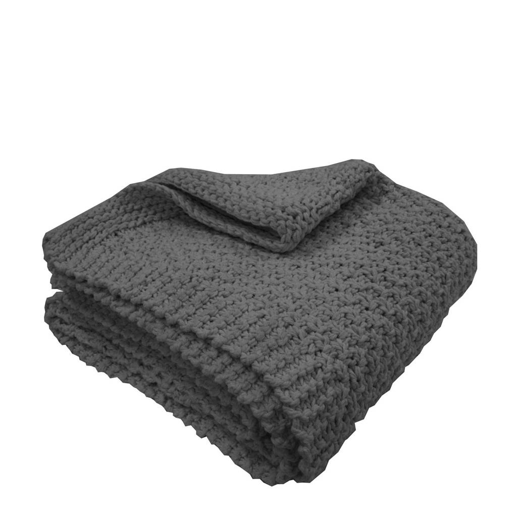 OVERSEAS plaid (130x150 cm), Antraciet