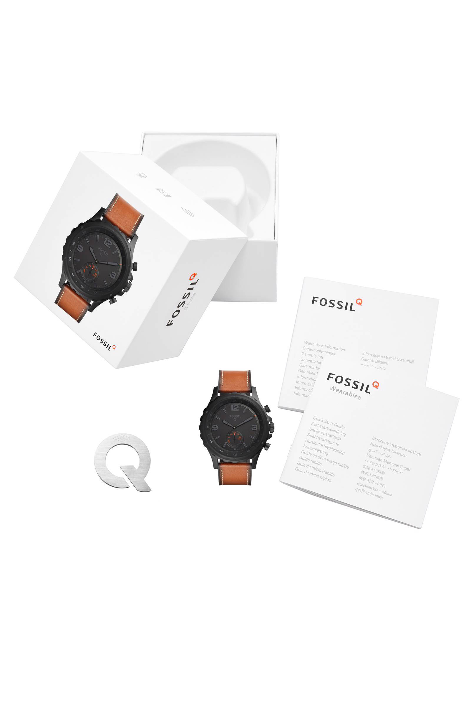 Fossil Q Nate heren Hybrid smartwatch FTW1114 | wehkamp