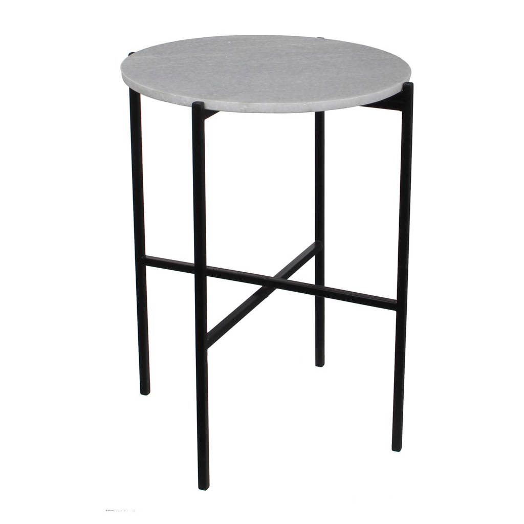 Casa Vivante bijzettafel (Ø43 cm), Wit/zwart