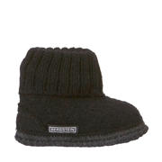 thumbnail: Zwart en antraciete jongens en meisjes Bergstein Cozy pantoffel van wol/latex met effen