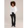WE Fashion longsleeve met elastisch katoen wit