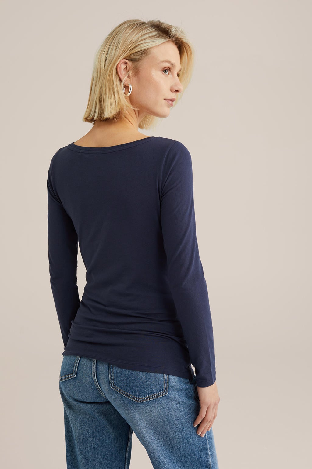 WE Fashion longsleeve donkerblauw