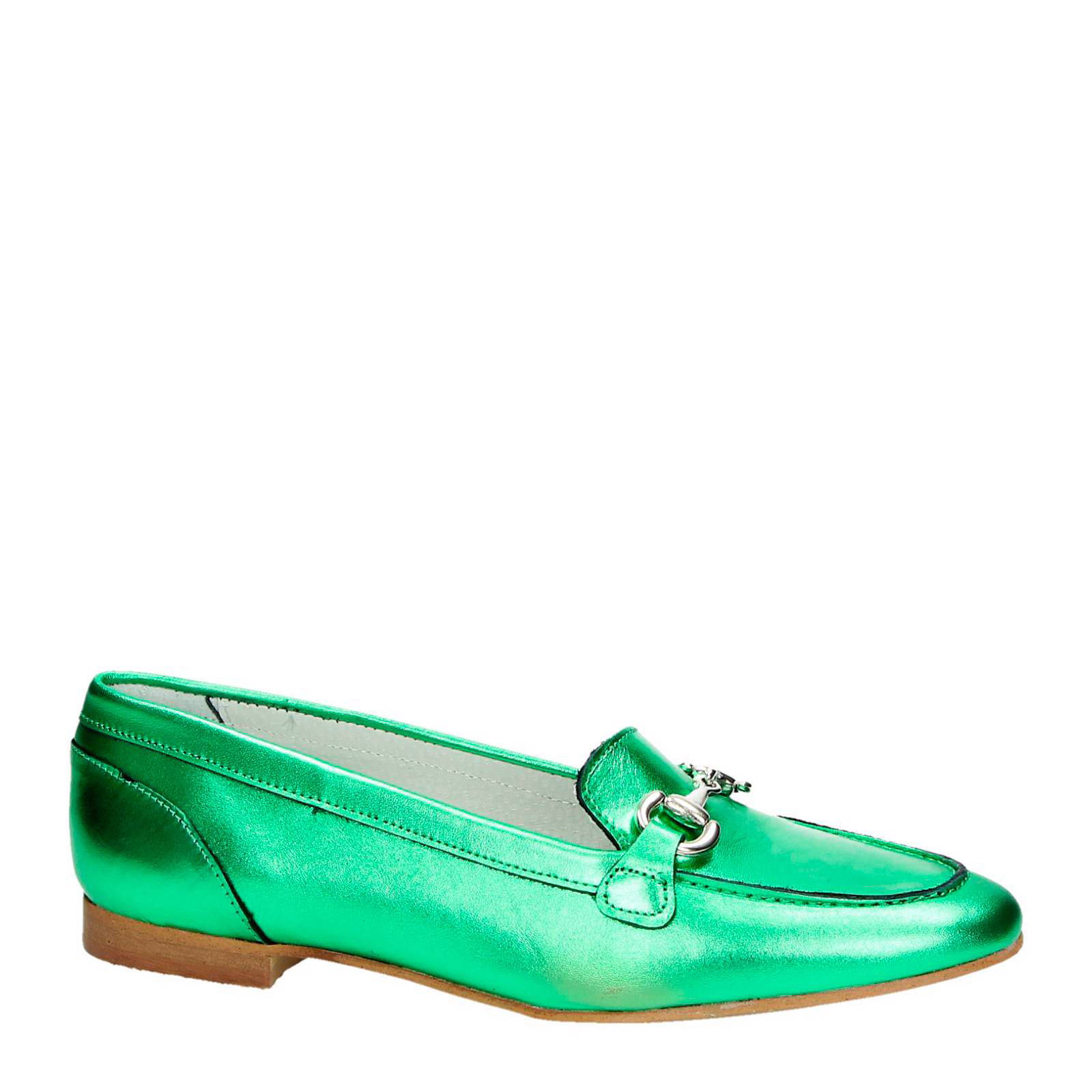 PS Poelman metallic leren loafers groen | wehkamp