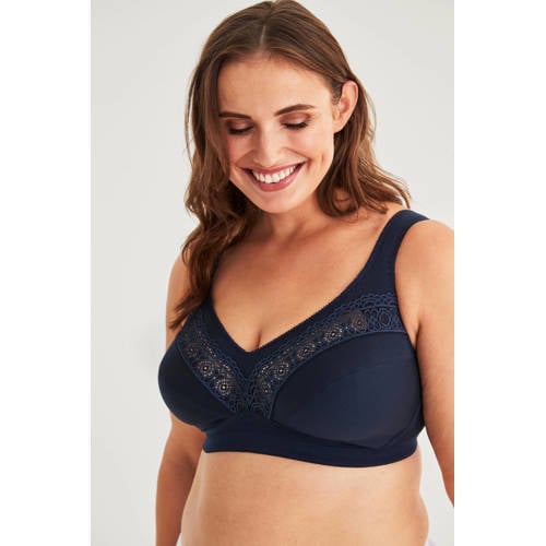 Swegmark niet-voorgevormde bh zonder beugel Cotton Stars donkerblauw afbeelding