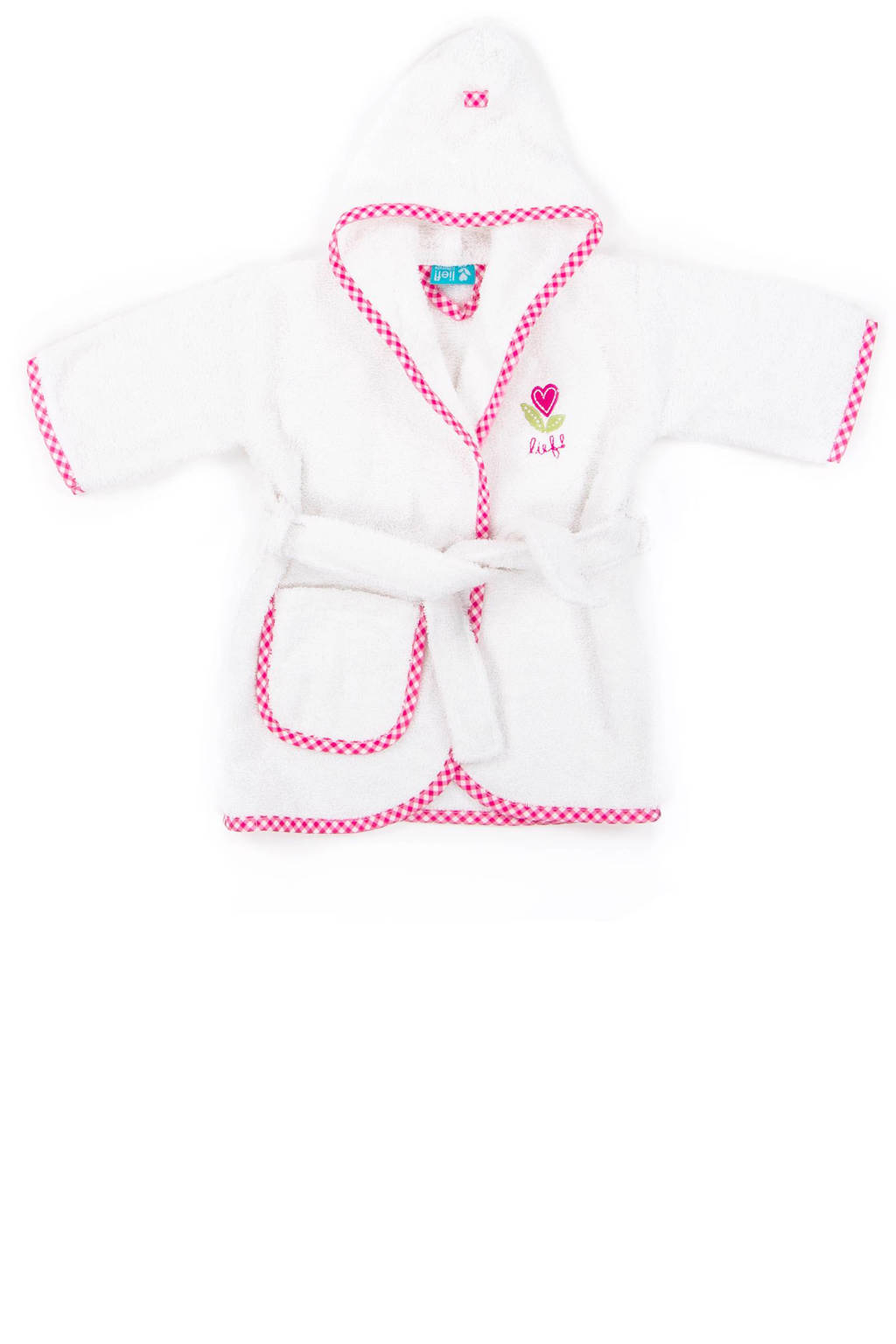 lief! badjas 1-2 jaar wit/roze, Wit/roze