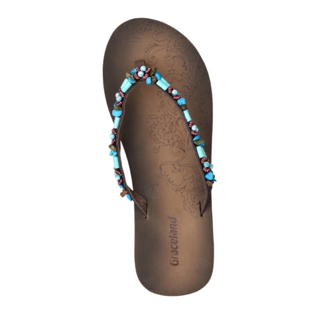 blue fin flip flops womens