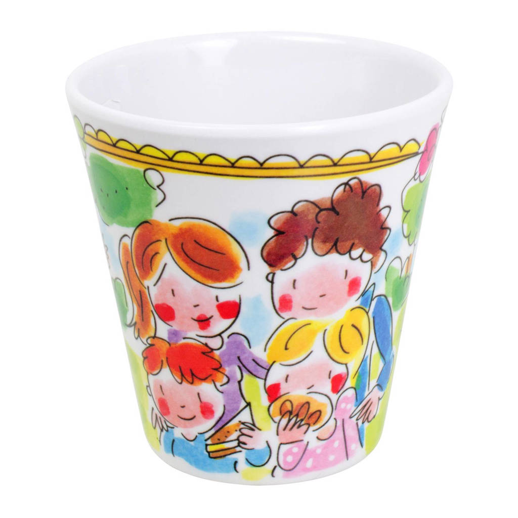 Blond Amsterdam mok Even Bijkletsen (Ø9 cm) (melamine), Groen, wit, rood, paars, roze, geel