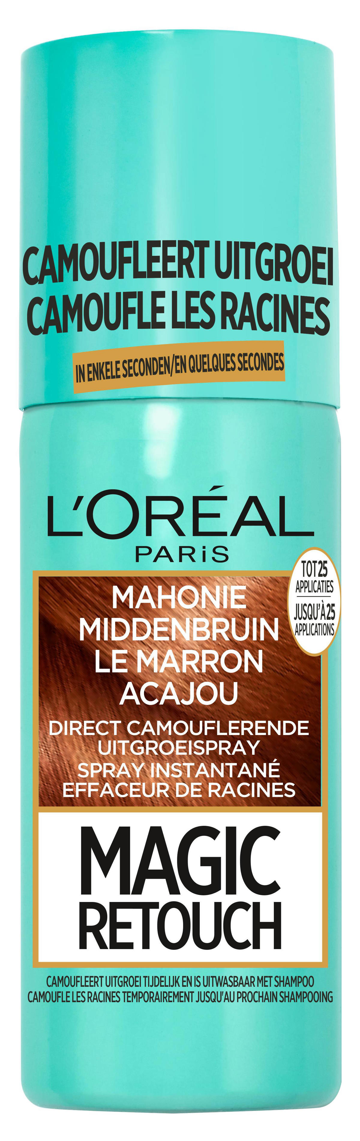 Afleiden Promoten Op maat L'Oréal Paris Coloration Magic Retouch uitgroei camoufleerspray - Mahonie  Middenbruin | wehkamp