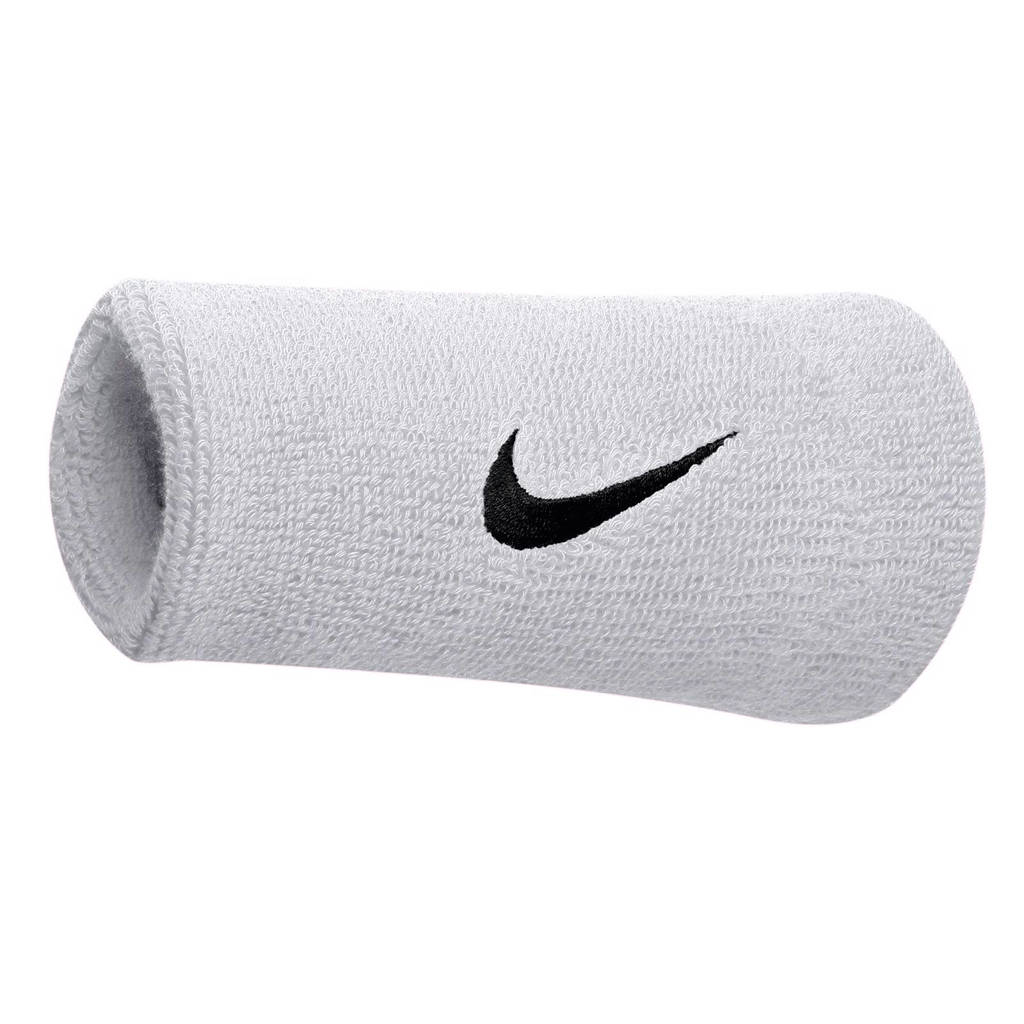 Nike polsband (set van 2), Wit/zwart