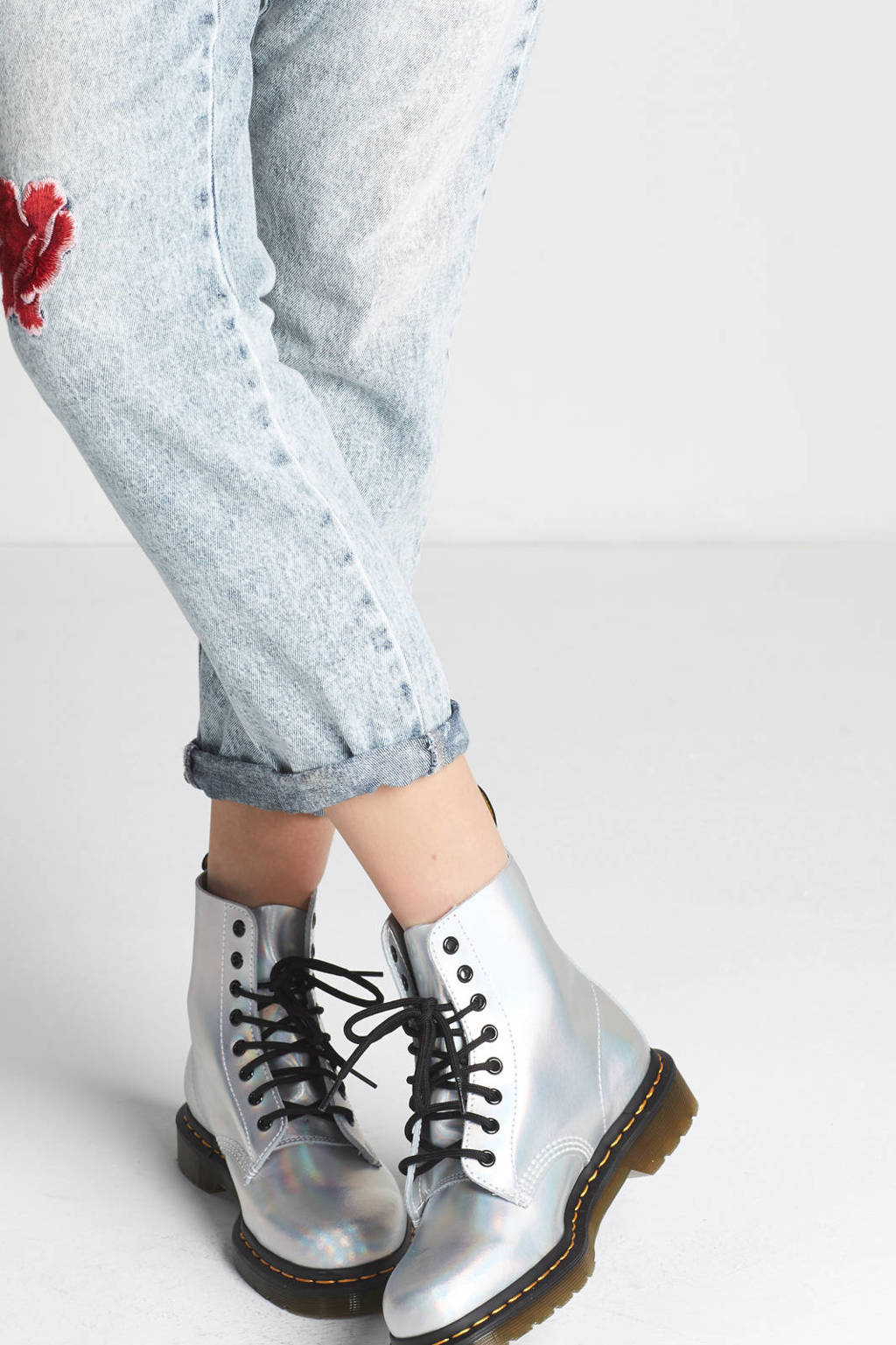 iced metallic dr martens