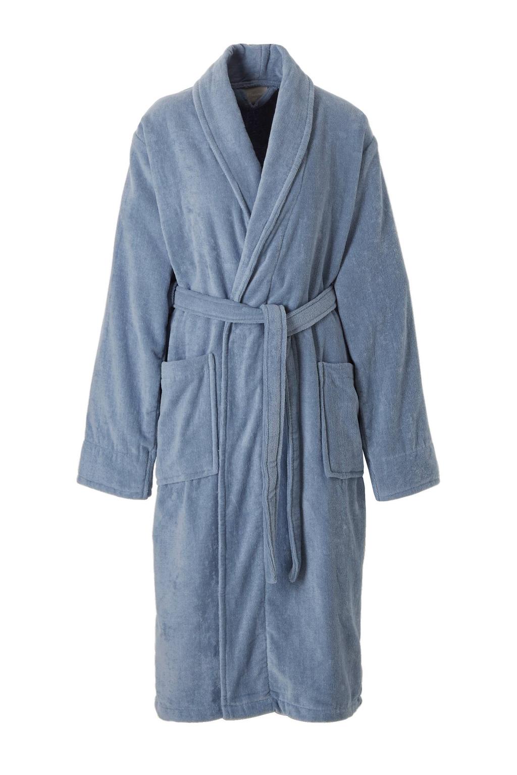 Seahorse unisex badstof badjas Pure blauw