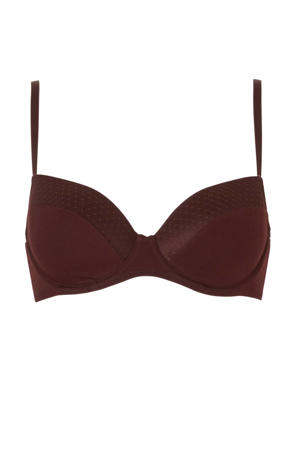 basic katoenen voorgevormde beugelbh donkerrood