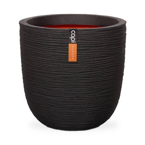 Capi bloempot Nature Rib (Ø35×34 cm) – Zwart