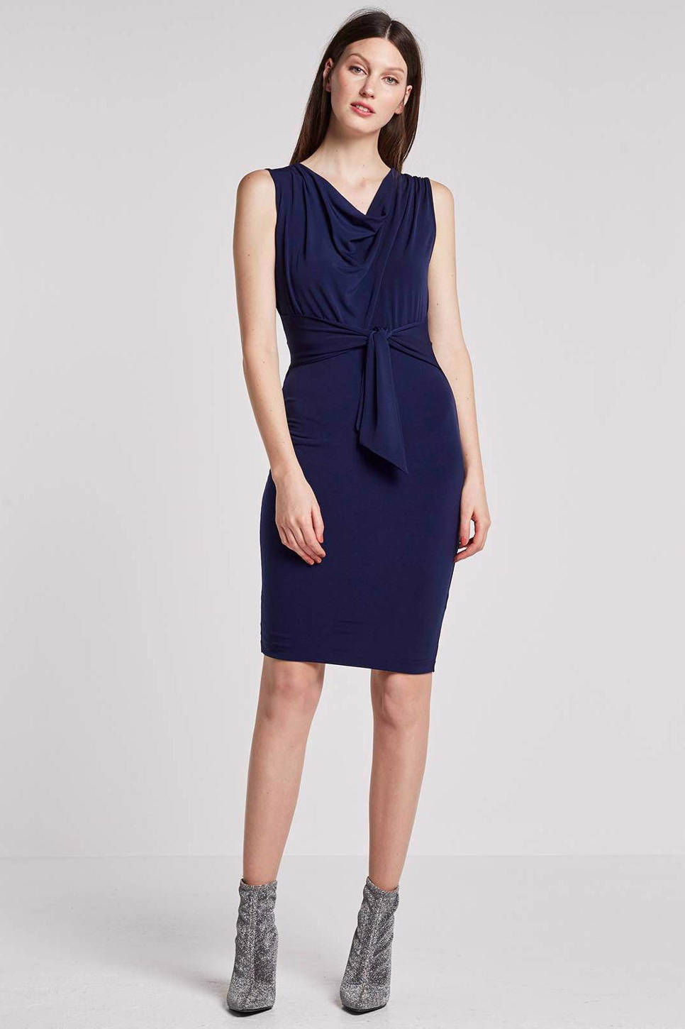 whkmp's own jurk met waterval hals, Donkerblauw