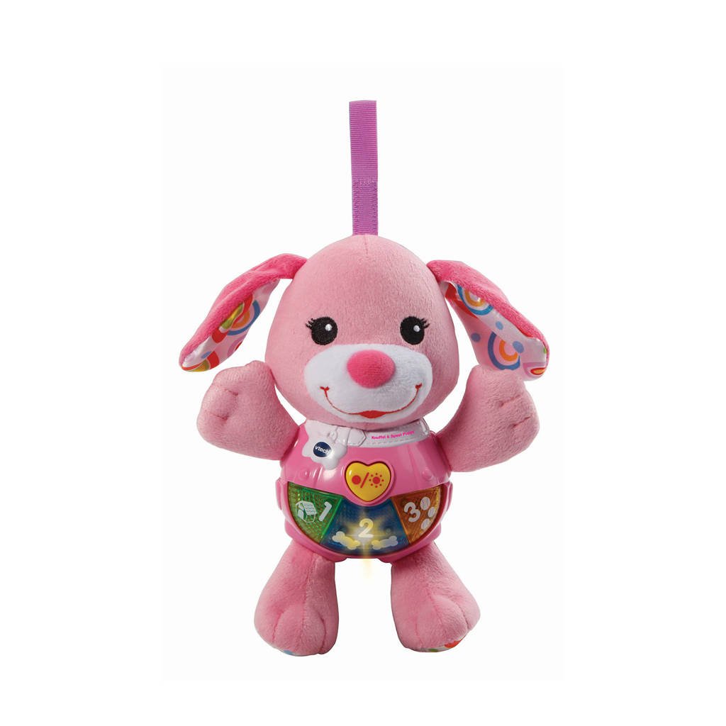 VTech Baby knuffel & speel puppy roze, Roze