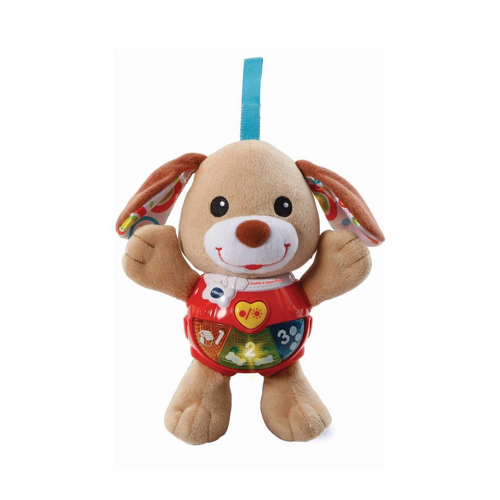 VTech Baby knuffel & speel puppy bruin, Bruin