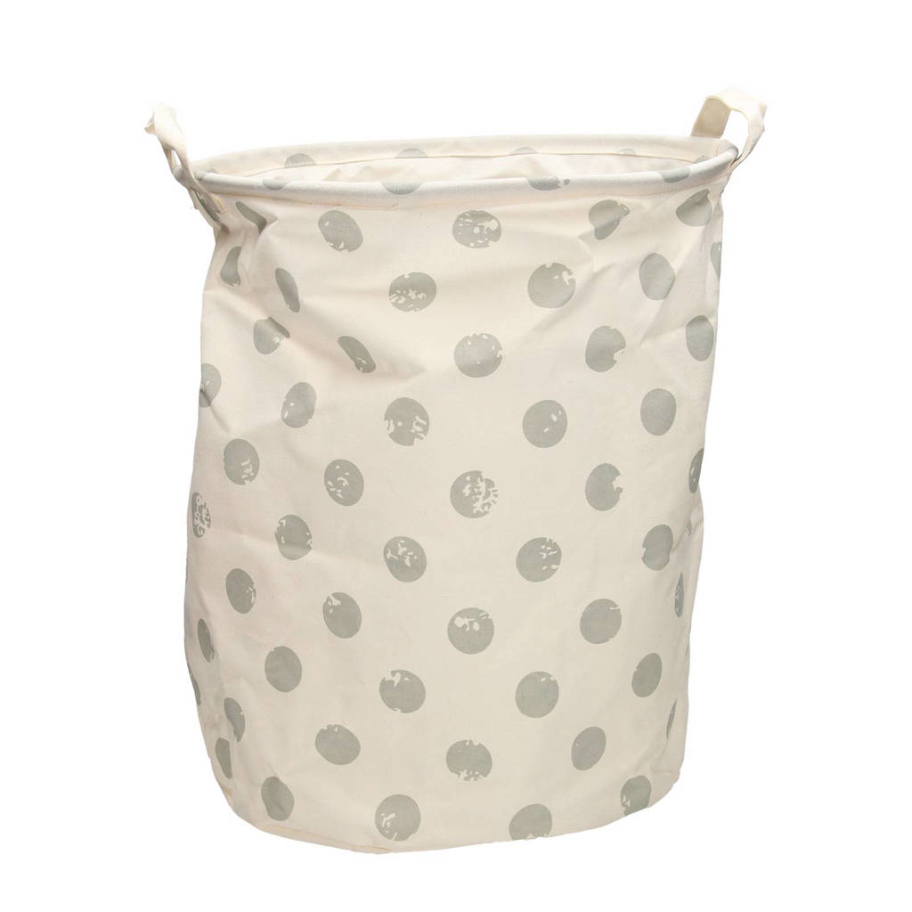 Wasmand stippen, Wit/grijs