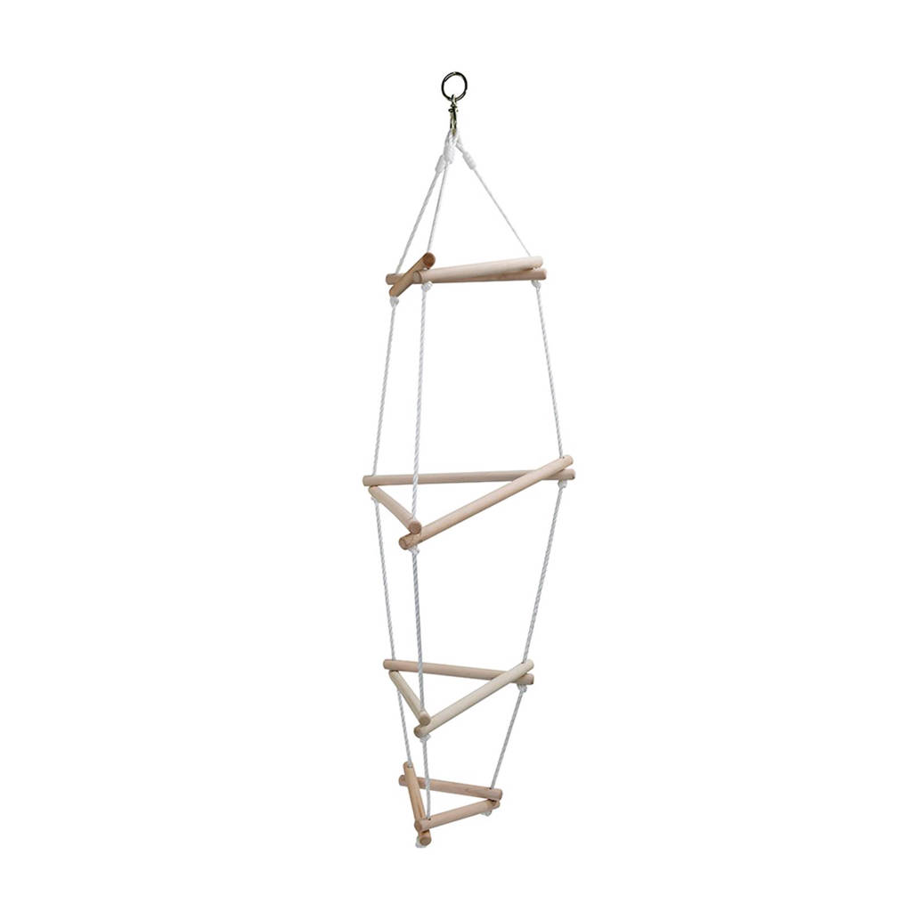 Hudora driehoeks touwladder, Houtkleurig