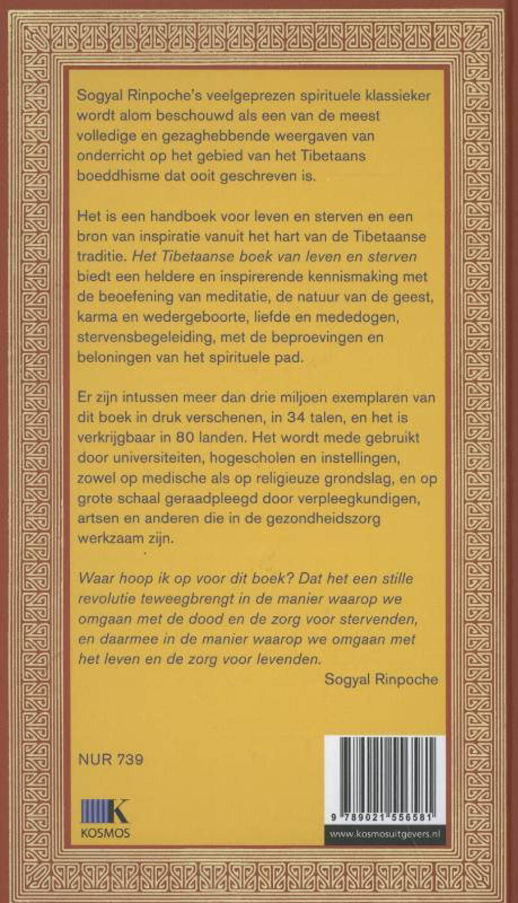 Sogyal Rinpoche Het Tibetaanse boek van leven en sterven wehkamp