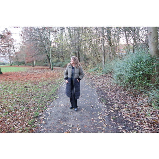 Dikke Warme Gewatteerde Jas, Plus Size Lange Mouwen Jas Vrouw Wandelen Winter Trendy Zachte Rits Jas Slanke Effen, Wit, L